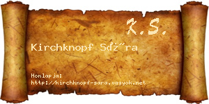 Kirchknopf Sára névjegykártya