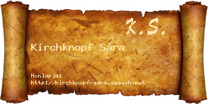 Kirchknopf Sára névjegykártya